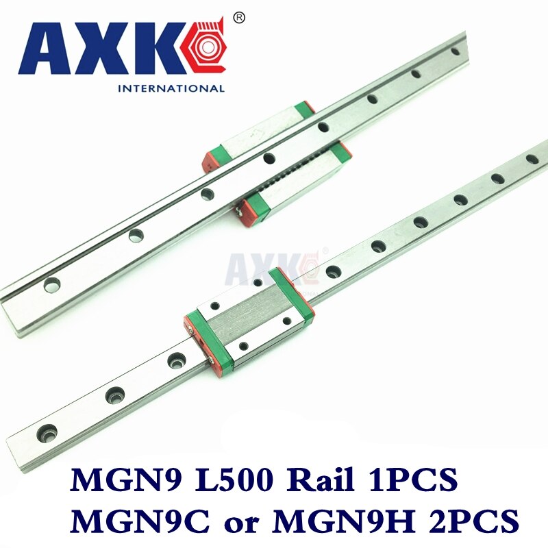    AXK  ǰ 1pc 9mm ʺ  ̵  500mm Mgn9 + 2pc Mgn Mgn9c Ǵ MGN9H  Cnc  ĳ